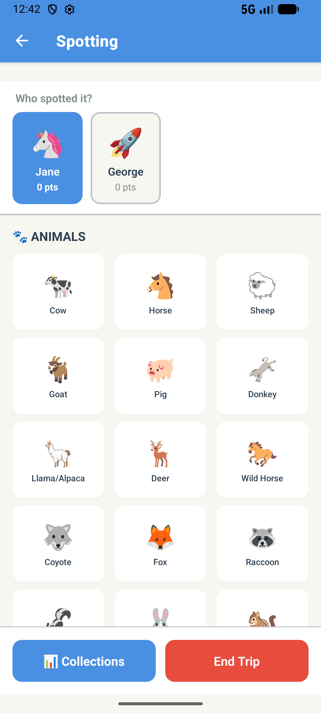 Spot animals and score points